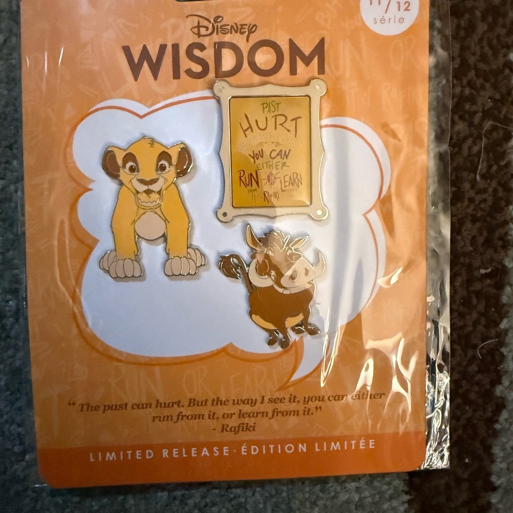 Disney Wisdom Simba and Pumbaa Pin Set - Orange and Yellow